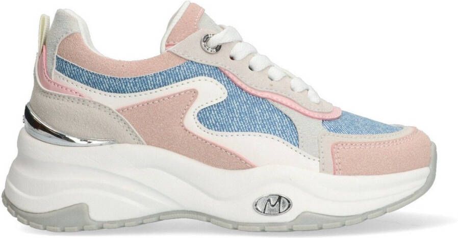 Mexx Kids XX825100-770 Meisjes Lage Sneakers Roze Blauw Leer Veters