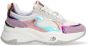 Mexx Kids XX825100-777 Meisjes Lage Sneakers Paars Blauw Wit Leer Veters - Thumbnail 2