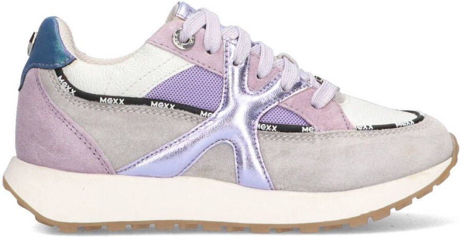 Mexx Kids XX825203-571 Meisjes Lage Sneakers Paars Wit Grijs Leer Veters