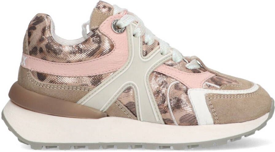 Mexx Kids XX825250-506 Meisjes Lage Sneakers Beige Print Roze Leer Veters