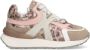 Mexx Kids XX825250-506 Meisjes Lage Sneakers Beige Print Roze Leer Veters - Thumbnail 2