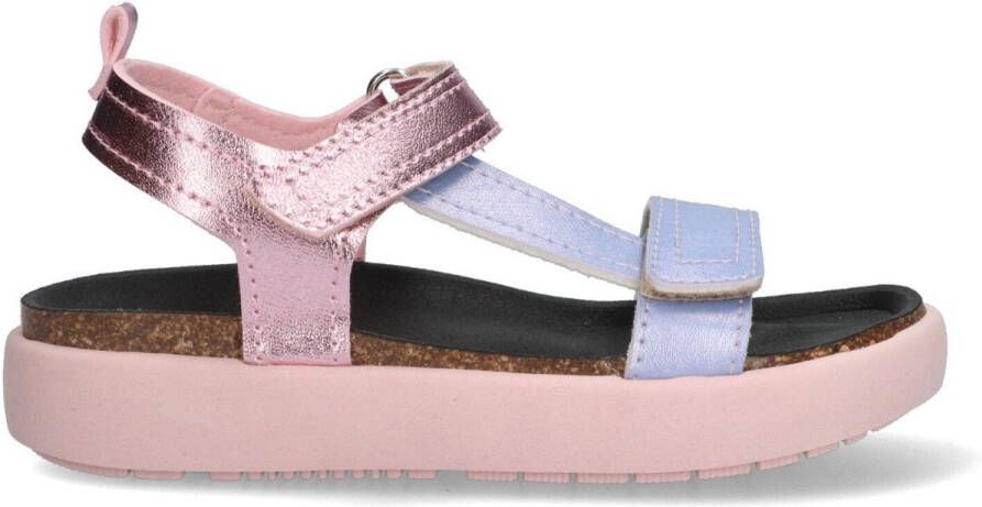 Mexx Kids XX825400-570 Meisjes Platte Sandalen Roze Paars Zwart Leer Klittenband