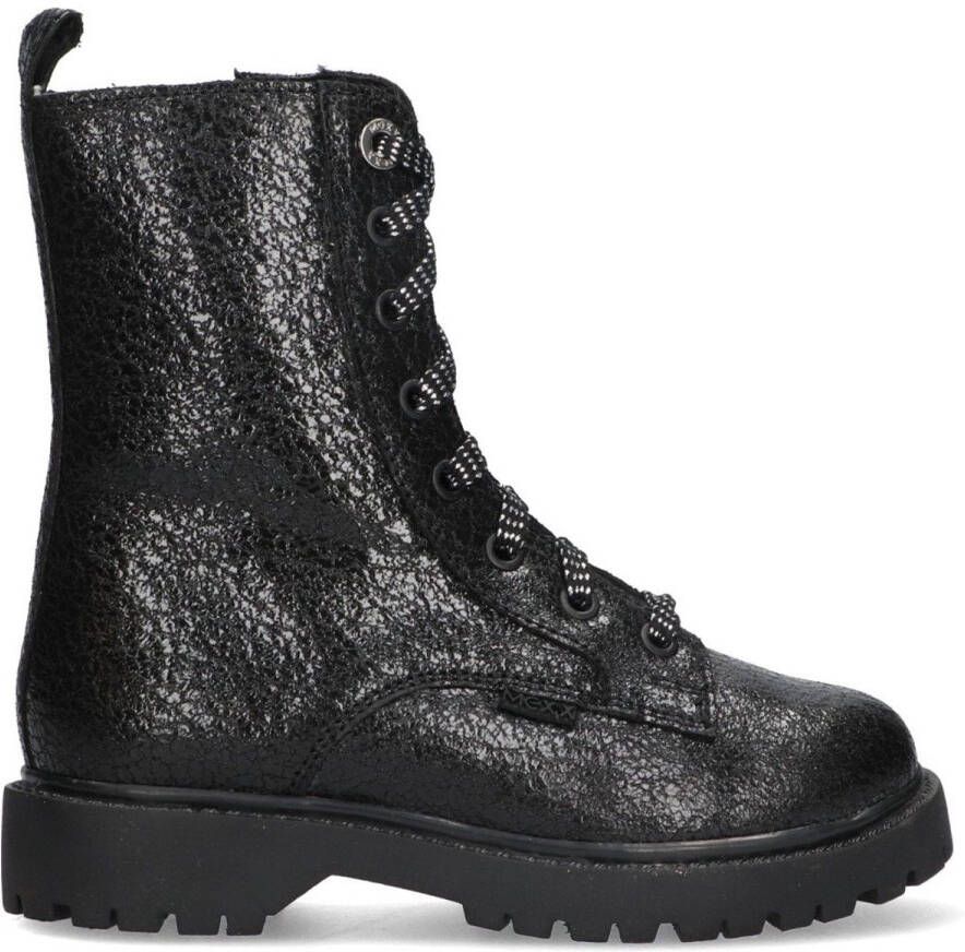Mexx Kids XX825571-989 Meisjes Biker Boots Zwart Leer Veters