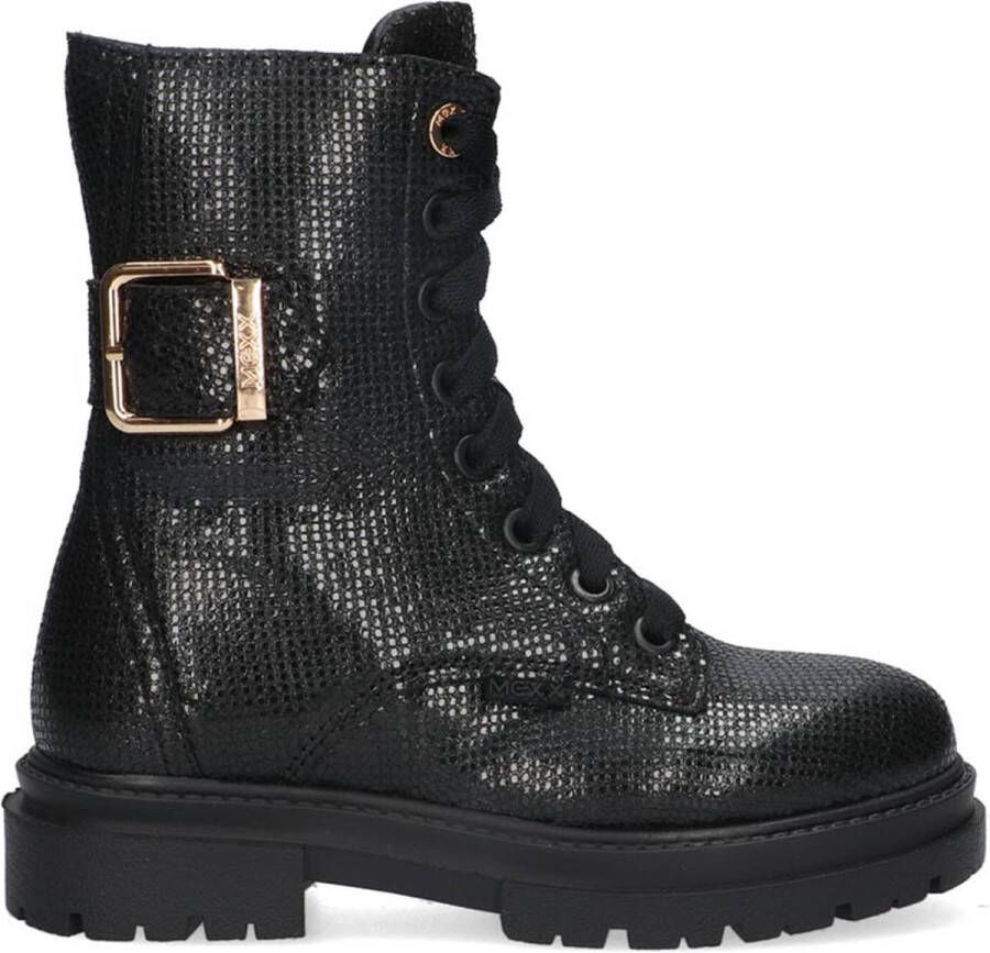 Mexx Kids XX824553-989 Meisjes Enkellaarsjes Zwart Leer Veters