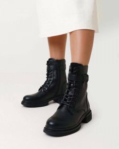 Mexx Laarzen Kimberly Zwart Dames Boots Vetersluiting Laarzen dames