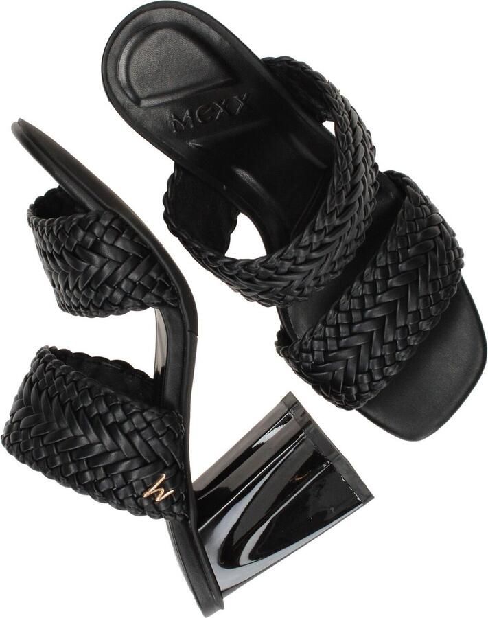 Mexx Zwarte Leren Muiltjes Lilah Black Dames - Foto 6