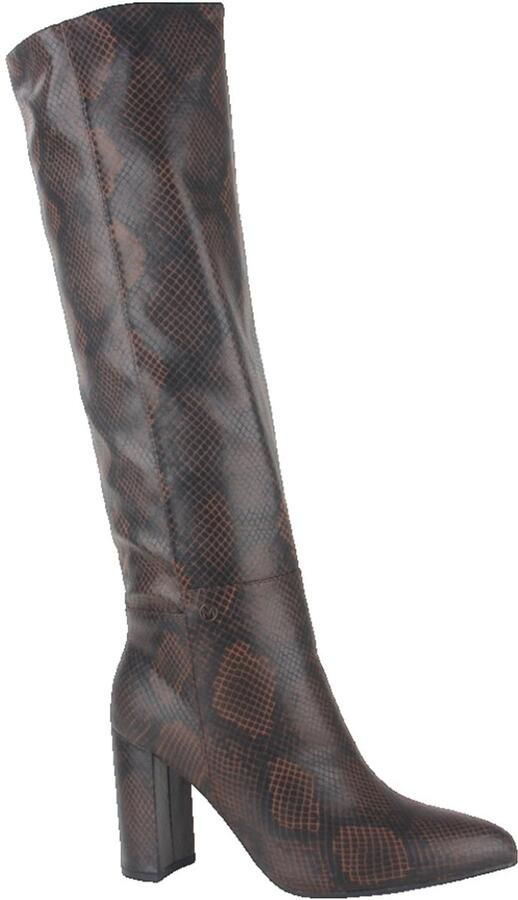 Mexx Krystal Indy imitatieleren laarzen met blokhak en dierenprint donkerbruin - Foto 4