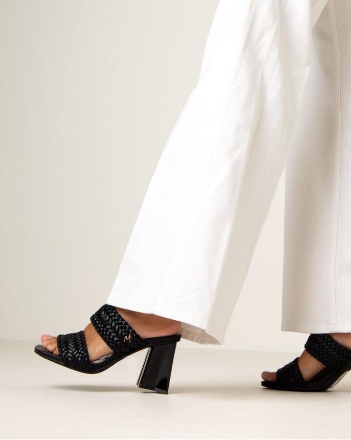 Mexx Zwarte Leren Muiltjes Lilah Black Dames - Foto 5