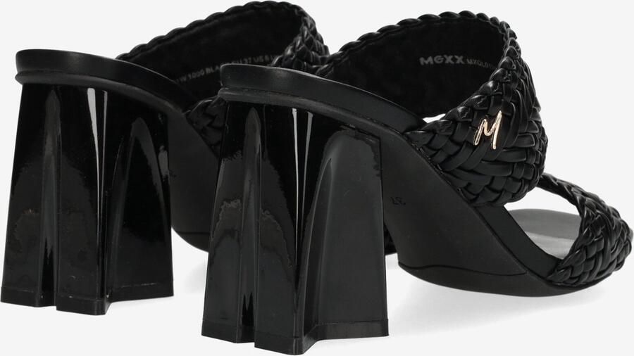 Mexx Zwarte Leren Muiltjes Lilah Black Dames - Foto 9