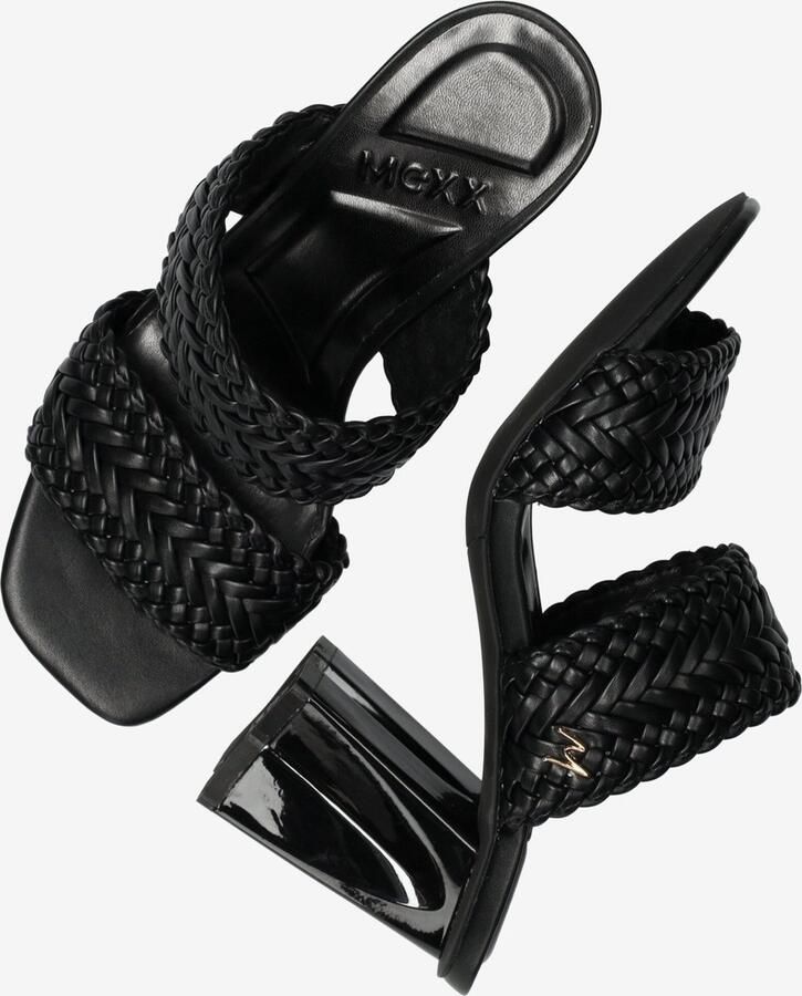 Mexx Zwarte Leren Muiltjes Lilah Black Dames - Foto 4