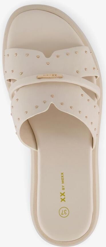 Mexx XX by dames slippers met studs beige