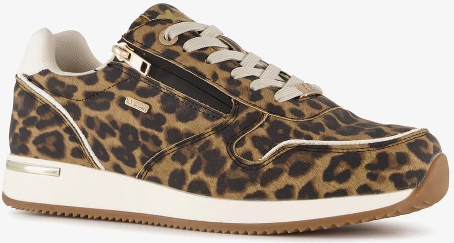 Mexx XX by dames sneakers met panterprint bruin Uitneembare zool