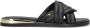Mexx Twisted Strap Leather Slippers Black Dames - Thumbnail 11