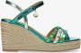 Mexx Noemi Pakina Sandalen Met Sleehak Dames Groen - Thumbnail 7