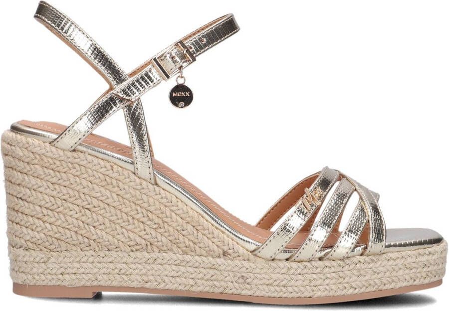 Mexx Noemi Pakina Sandalen Met Sleehak Dames Goudkleurig