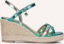 Mexx Noemi Pakina Sandalen Met Sleehak Dames Groen - Thumbnail 2