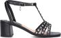 Mexx Zwarte Leren Sandalen met Pyramide Studs Black Dames - Thumbnail 2