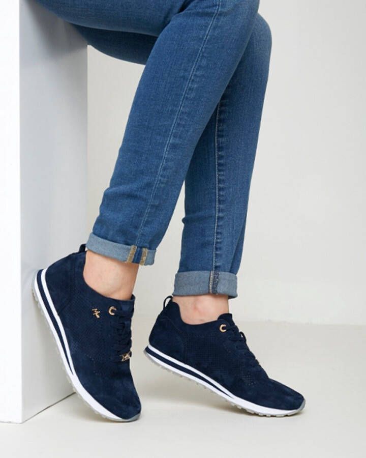 Mexx Cirsten suède sneakers donkerblauw