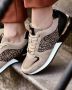 Mexx Fleur suède sneakers met panterprint taupe - Thumbnail 11