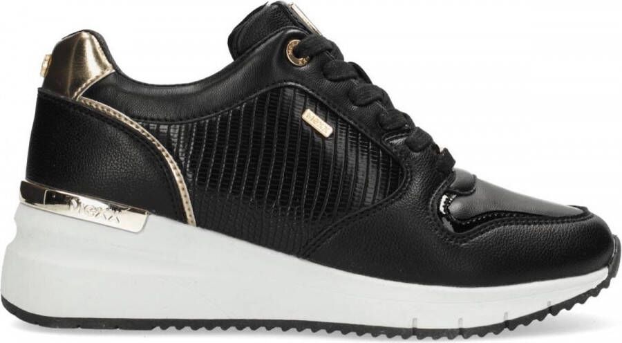 Mexx Sneaker Hena Zwart Goud Dames Sneakers