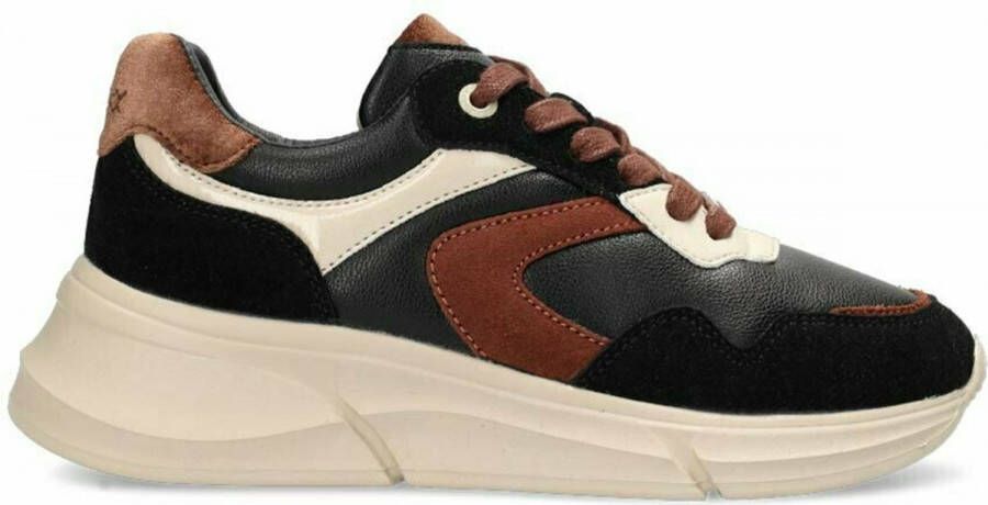 Mexx Sneaker Jilou Black Tan Dames Sneakers