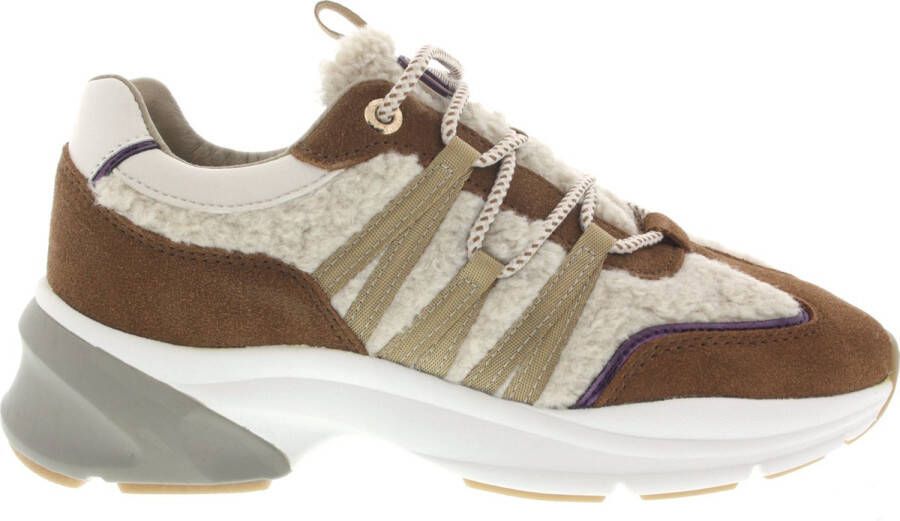 Mexx Moana chunky suède met teddy sneakerrs ecru cognac - Foto 2