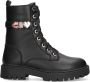 Mexx Kids XX825592-789 Meisjes Biker Boots Zwart Imitatieleer Veters - Thumbnail 2