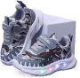 MGO Leisure Wear Dinosaurus sneakers sportschoenen led klittenband grijs - Thumbnail 2