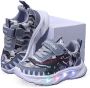 MGO Leisure Wear Dinosaurus sneakers sportschoenen led klittenband grijs - Thumbnail 1