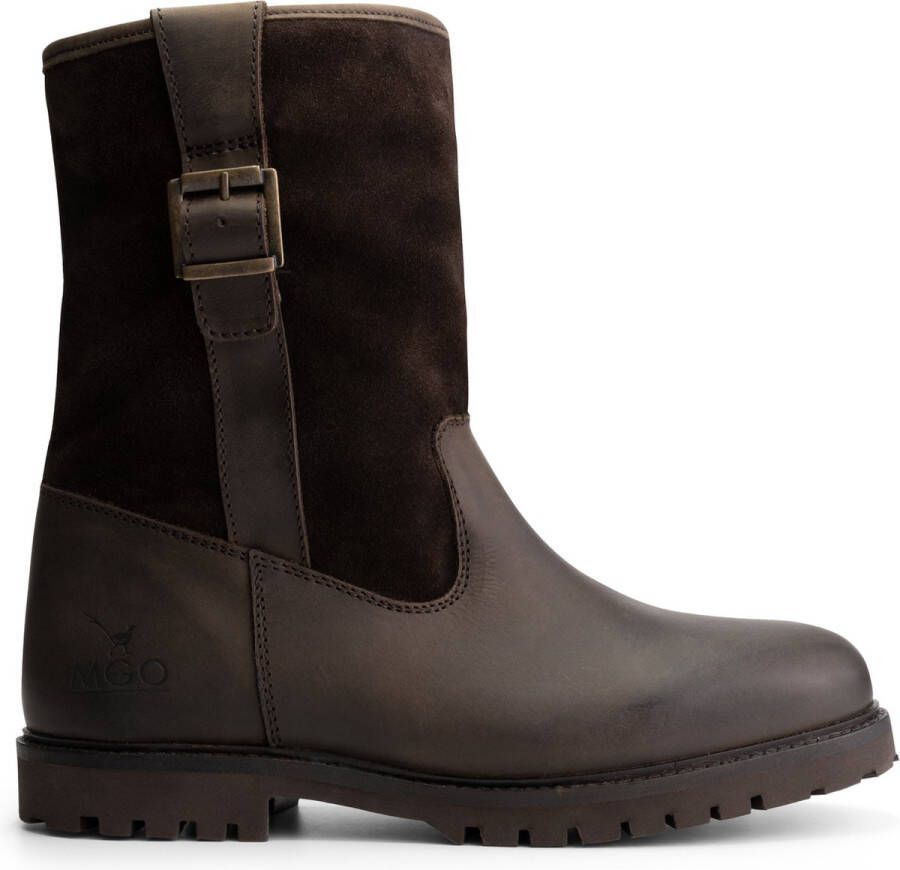 MGO Leisure Wear MGO Chop Dames Outdoorlaarzen Waterdichte laars Imitatie wol gevoerd Bruin leer - Foto 1