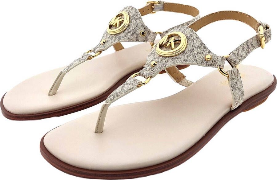 Michael Kors Stijlvolle Platte Sandalen voor Vrouwen Beige Dames