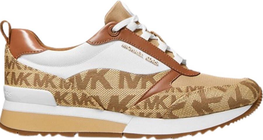 Michael Kors Allie Stride leren sneakers bruin beige wit - Foto 14