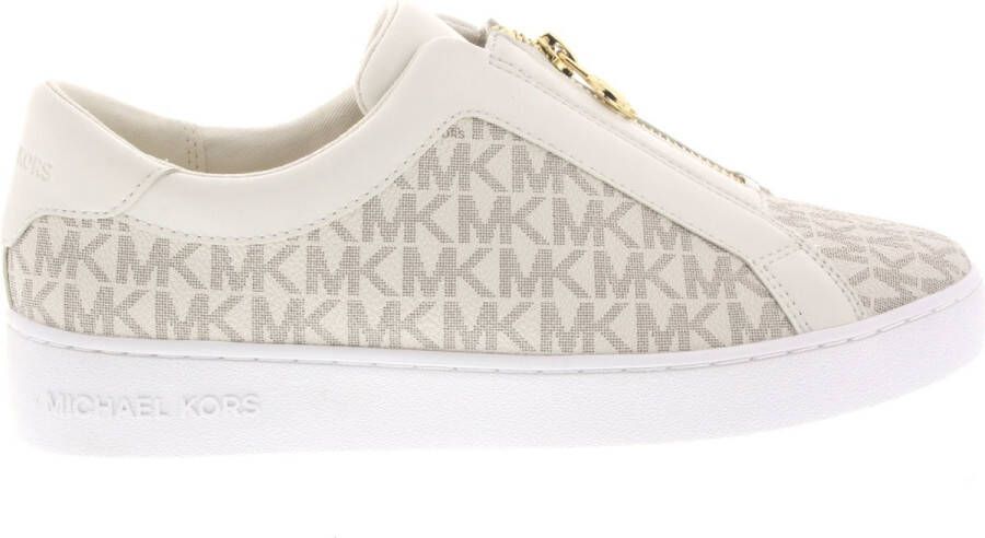 Michael Kors Dames Sneakers Keaton Zip Slip On Vanilla Beige