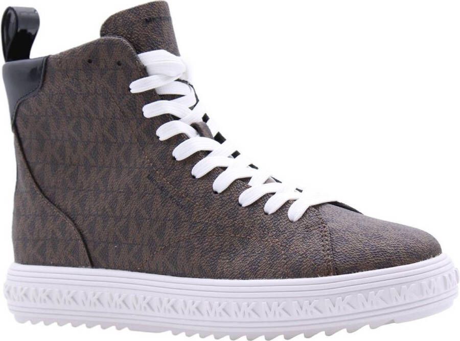 Michael Kors Grove High Top Brown dames sneakers Hoge sneaker dames Bruine hoge sneaker schoenen Veterschoen Geen uitneembaar voetbed