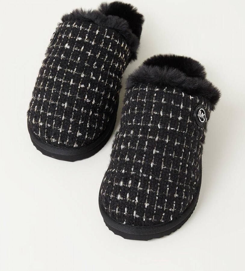 Michael Kors Janis pantoffel van tweed Zwart