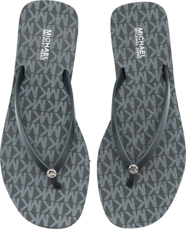 Michael Kors Zwarte Monogram Flip Flops Black Dames