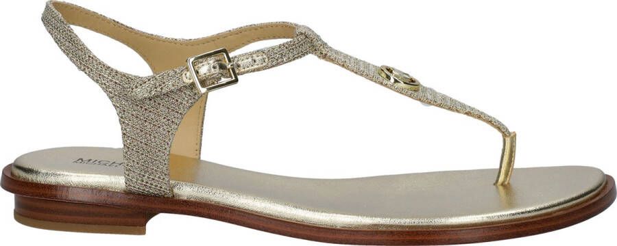 Michael Kors Mallory Thong Leather Pale Gold Dames Sandalen Goud