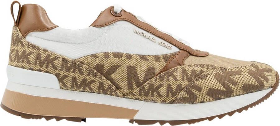Michael Kors Allie Stride leren sneakers bruin beige wit - Foto 12