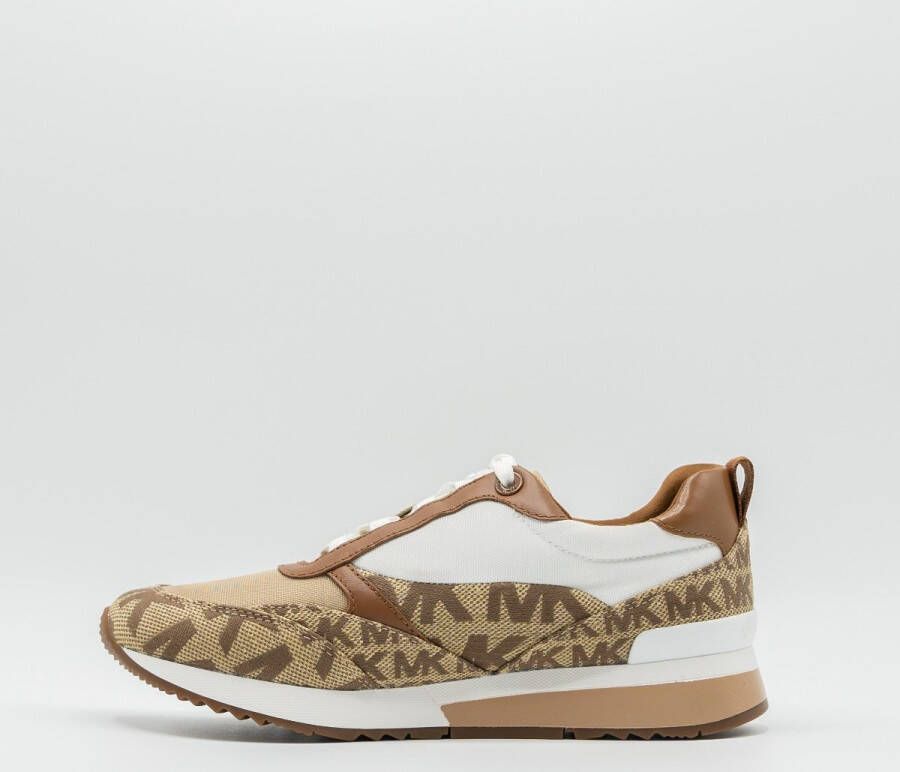 Michael Kors Allie Stride leren sneakers bruin beige wit