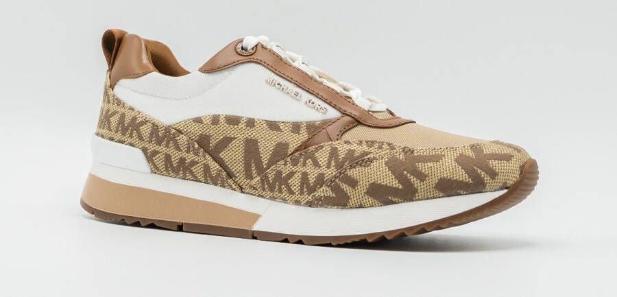 Michael Kors Allie Stride leren sneakers bruin beige wit - Foto 9