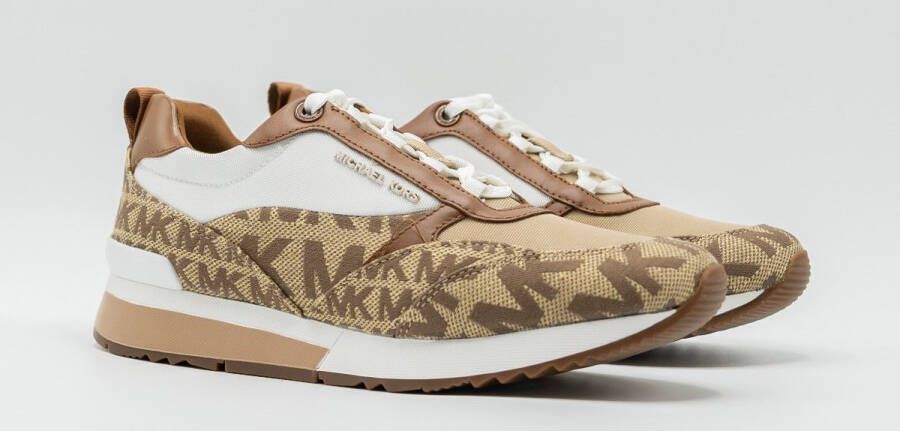 Michael Kors Allie Stride leren sneakers bruin beige wit - Foto 10