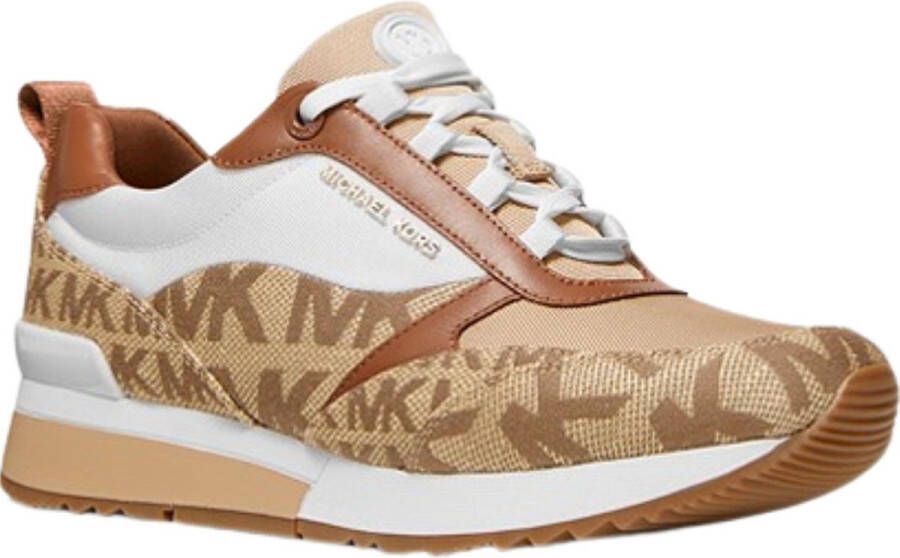Michael Kors Allie Stride leren sneakers bruin beige wit - Foto 6