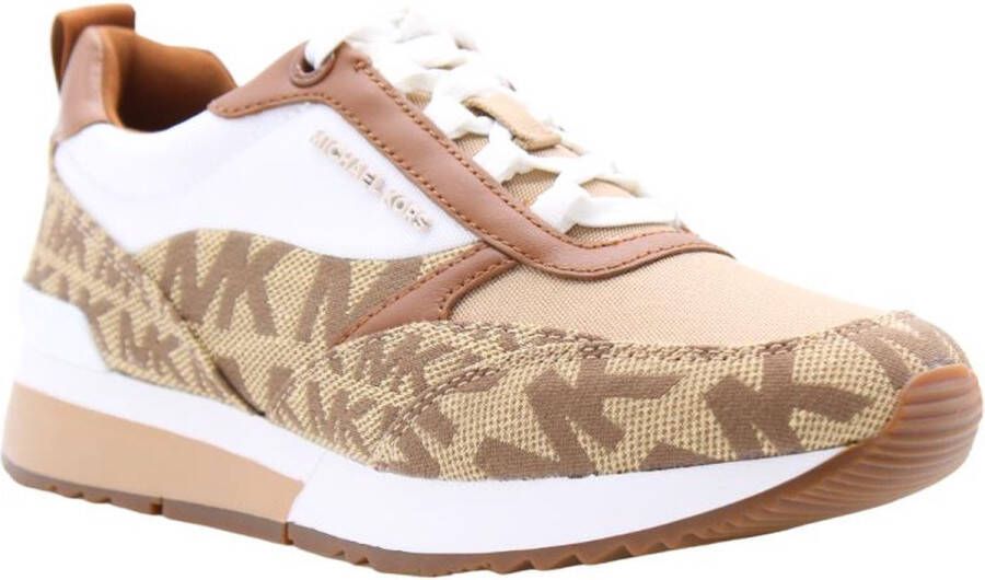 Michael Kors Allie Stride leren sneakers bruin beige wit - Foto 7