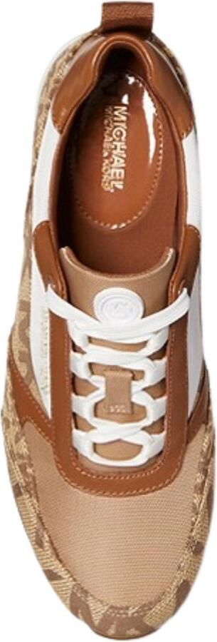Michael Kors Allie Stride leren sneakers bruin beige wit - Foto 13