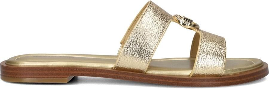 Michael Kors Dames Platte sandalen Erin Flat Sandal Goudkleurig Leer