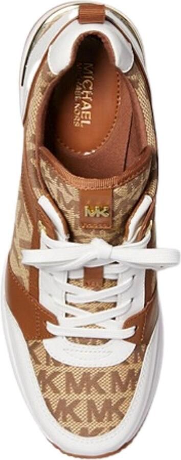 Michael Kors Dames Sneakers Georgie Trainer Wedge Beige Bruin ½ - Foto 7