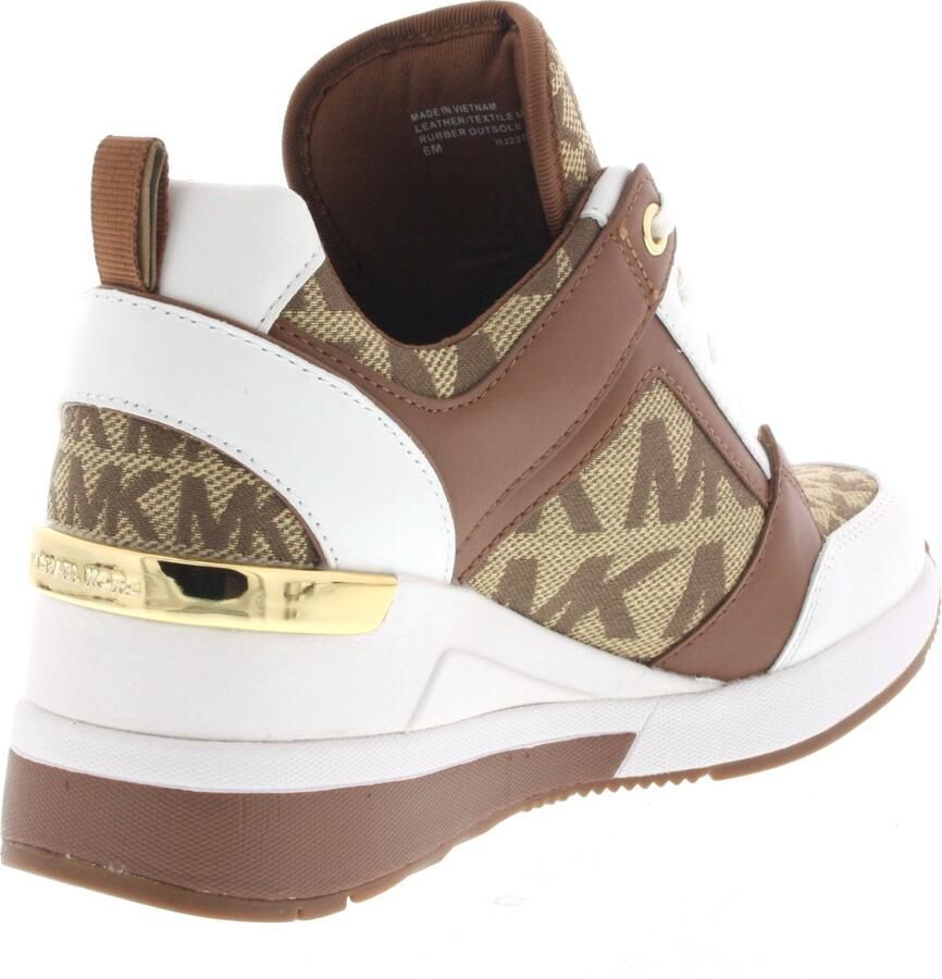 Michael Kors Dames Sneakers Georgie Trainer Wedge Beige Bruin ½ - Foto 2
