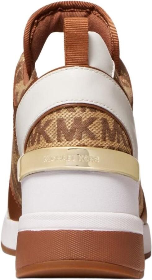 Michael Kors Dames Sneakers Georgie Trainer Wedge Beige Bruin ½ - Foto 6