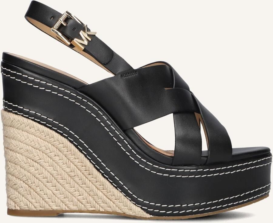 Michael Kors Nora Wedge Sandalen Met Sleehak Dames Zwart