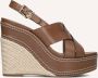 Michael Kors Nora Wedge Sandalen Met Sleehak Dames Cognac - Thumbnail 1